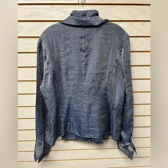 Samuel Dong Shimmering Gray Blouse - Picture 7 of 8